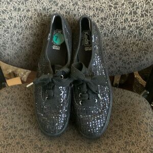 Keds Black Sequins Tennis Shoes size 7 1/2